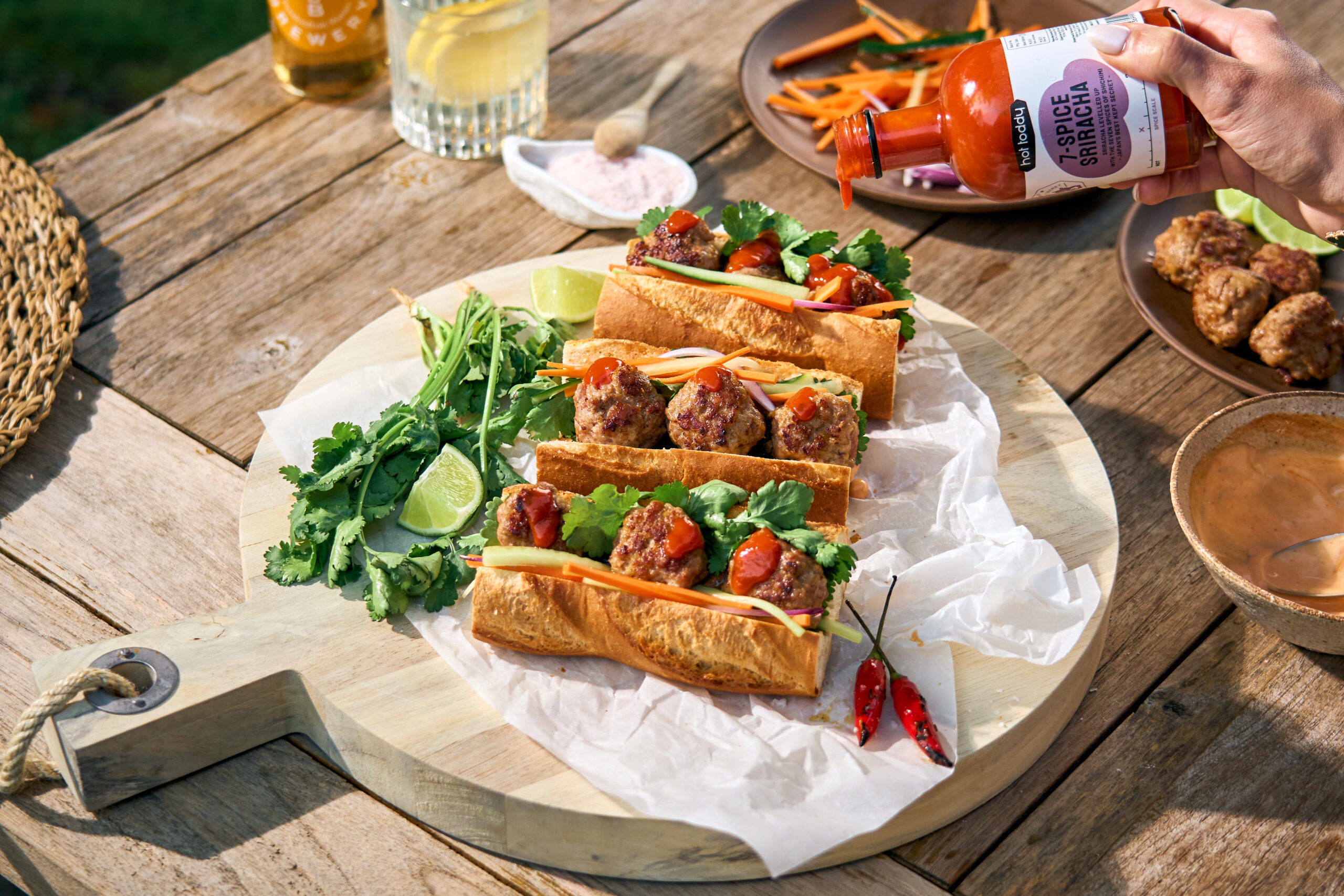 Hot Toddy Sriracha Pork Meatball Banh Mi