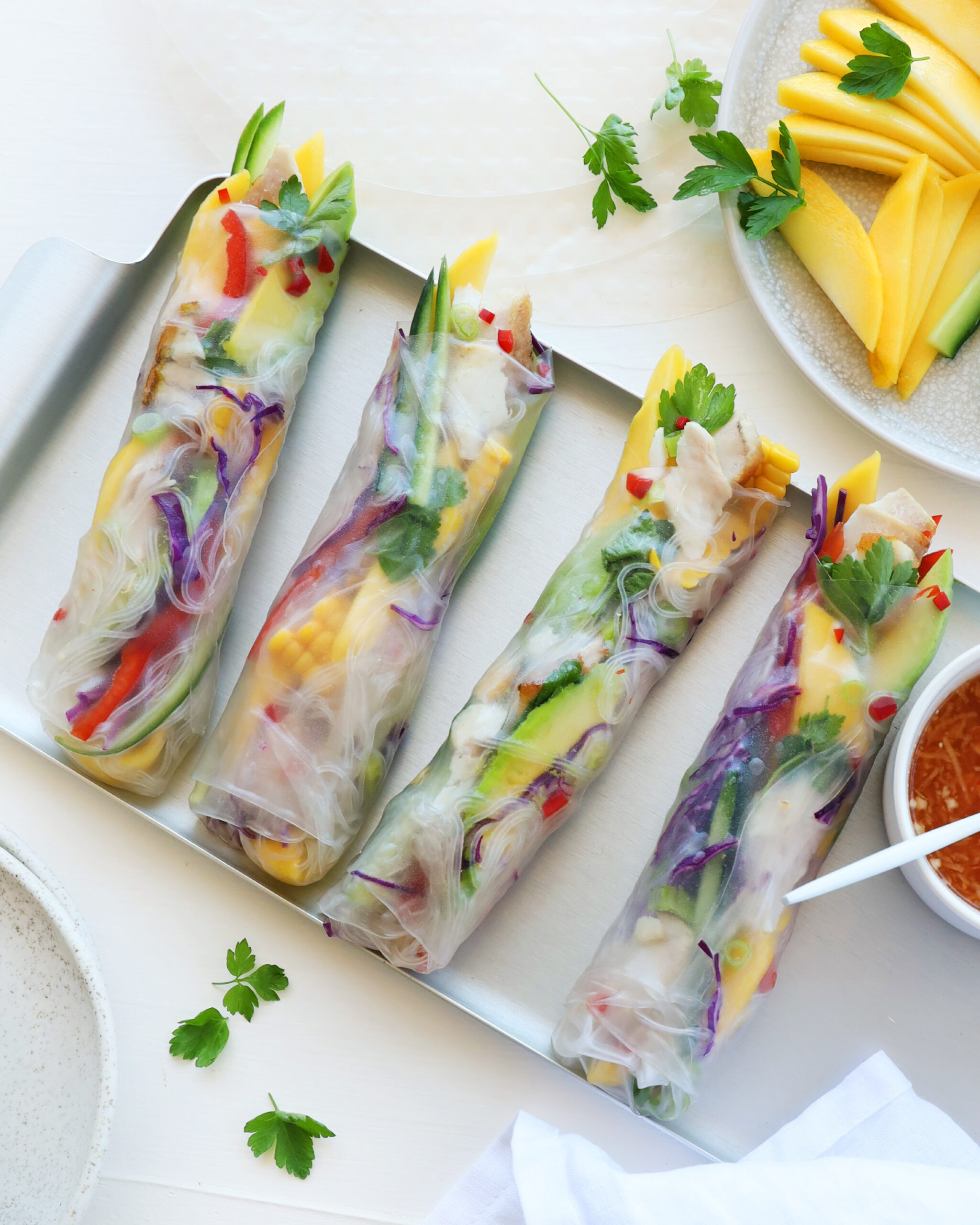 Rice Paper Rolls with Mango and Humpty Doo Barramundi